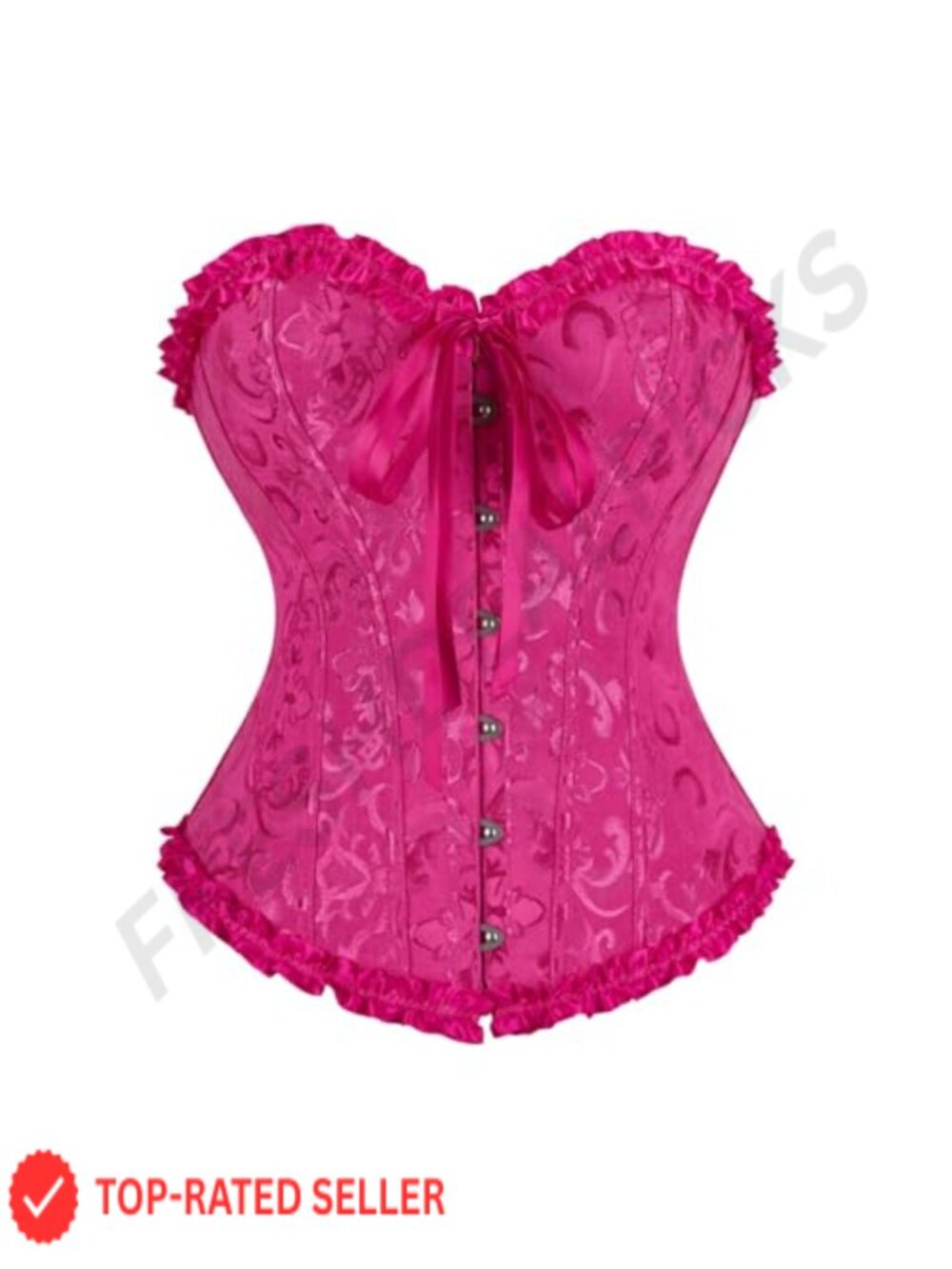 Women's Overbust Costume Corset Jacquard Lace-Up Renaissance Victorian